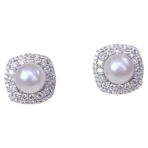 GIT Certified South Sea Pearls  Diamonds 18k Gold Earrings