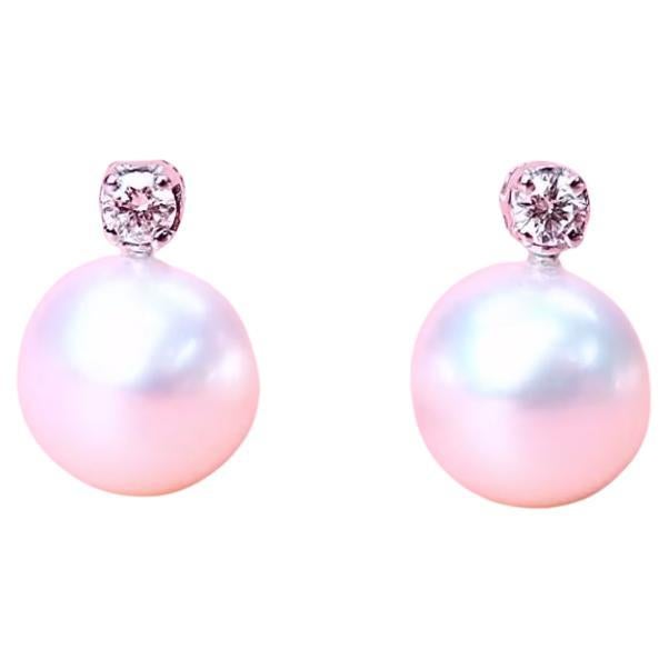 GIT Certified South Sea Pearls Diamonds 18K Gold Earrings
