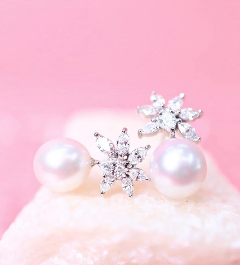 GIT Certificado Perlas del Mar del Sur Diamantes Oro 18K en venta 3