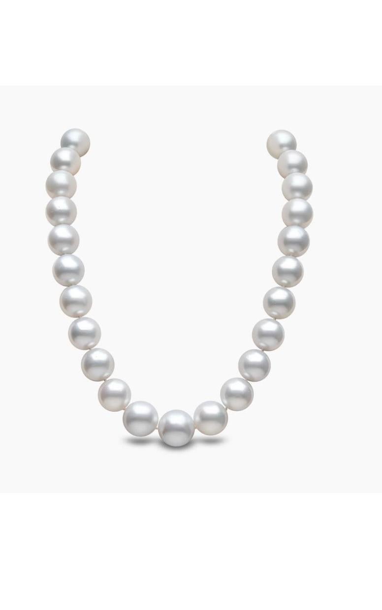Donna Collana in oro 18 carati con perle dei mari del sud certificate GIT e diamanti in vendita