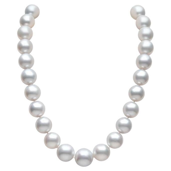 GIT Certified South Sea Pearls Diamonds 18K Gold Necklace
