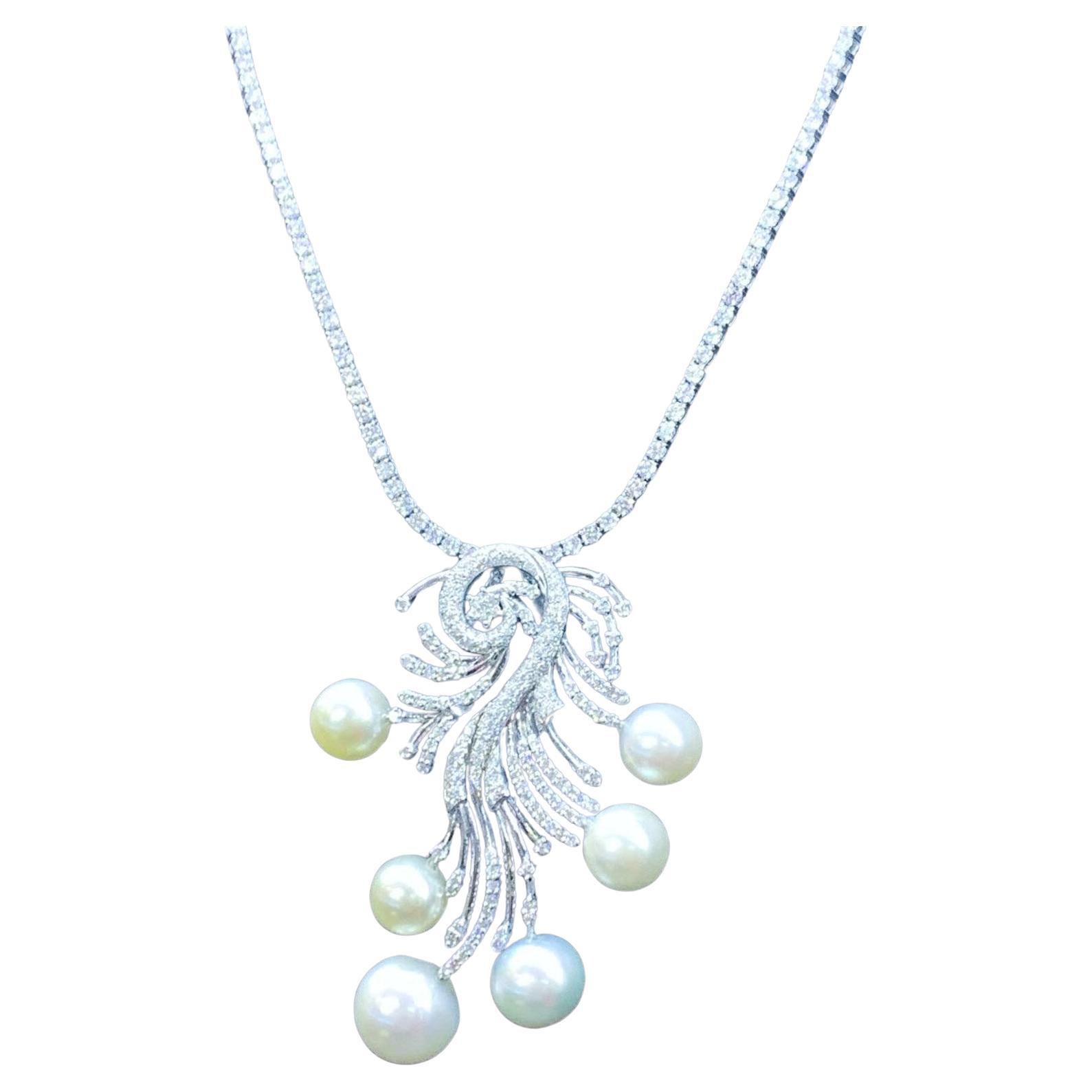 GIT Certified South Sea Pearls Diamonds 18K Gold Pendant