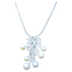 GIT Certified South Sea Pearls Diamonds 18K Gold Pendant