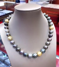Perle di Tahiti certificate GIT Perle d'oro dei mari del sud Collana
