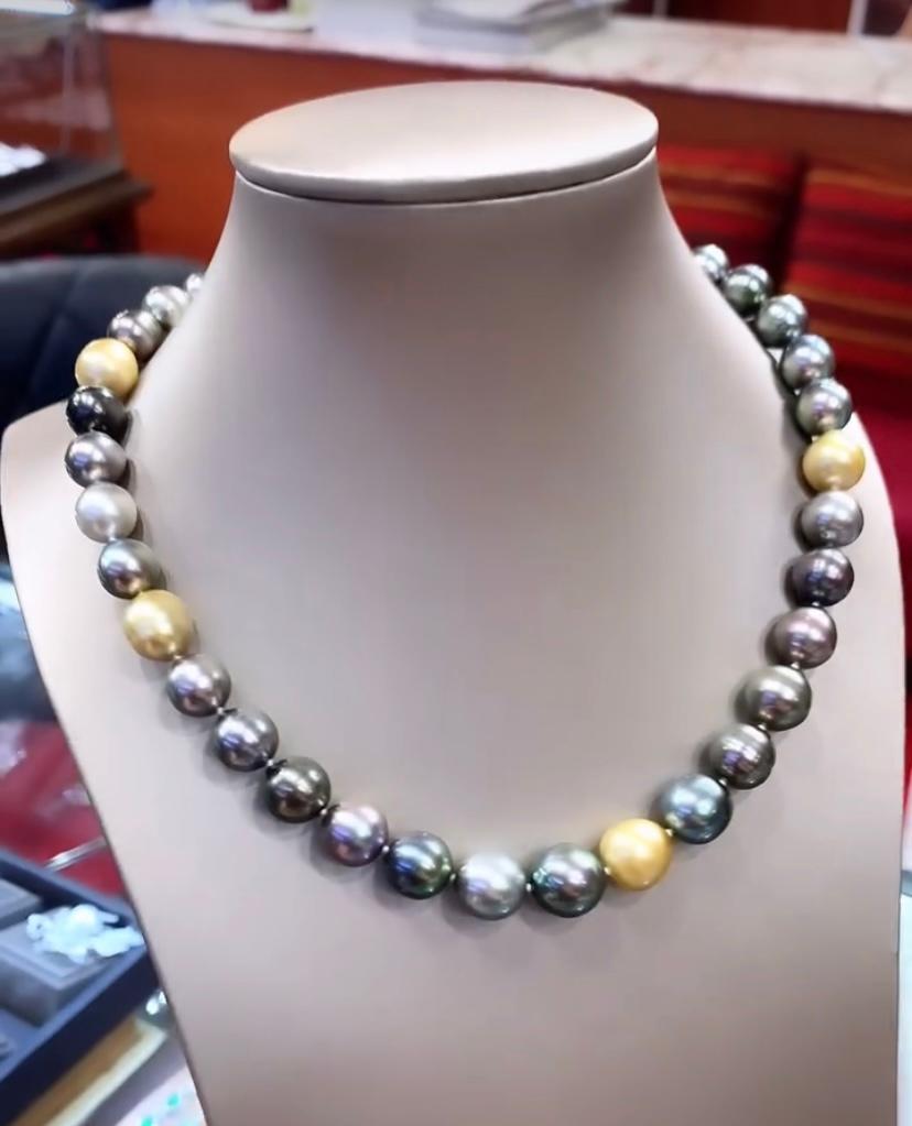 Perle di Tahiti certificate GIT Perle d'oro dei mari del sud  Collana in vendita 2
