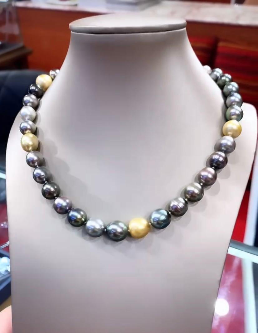 Perle di Tahiti certificate GIT Perle d'oro dei mari del sud  Collana in vendita 3