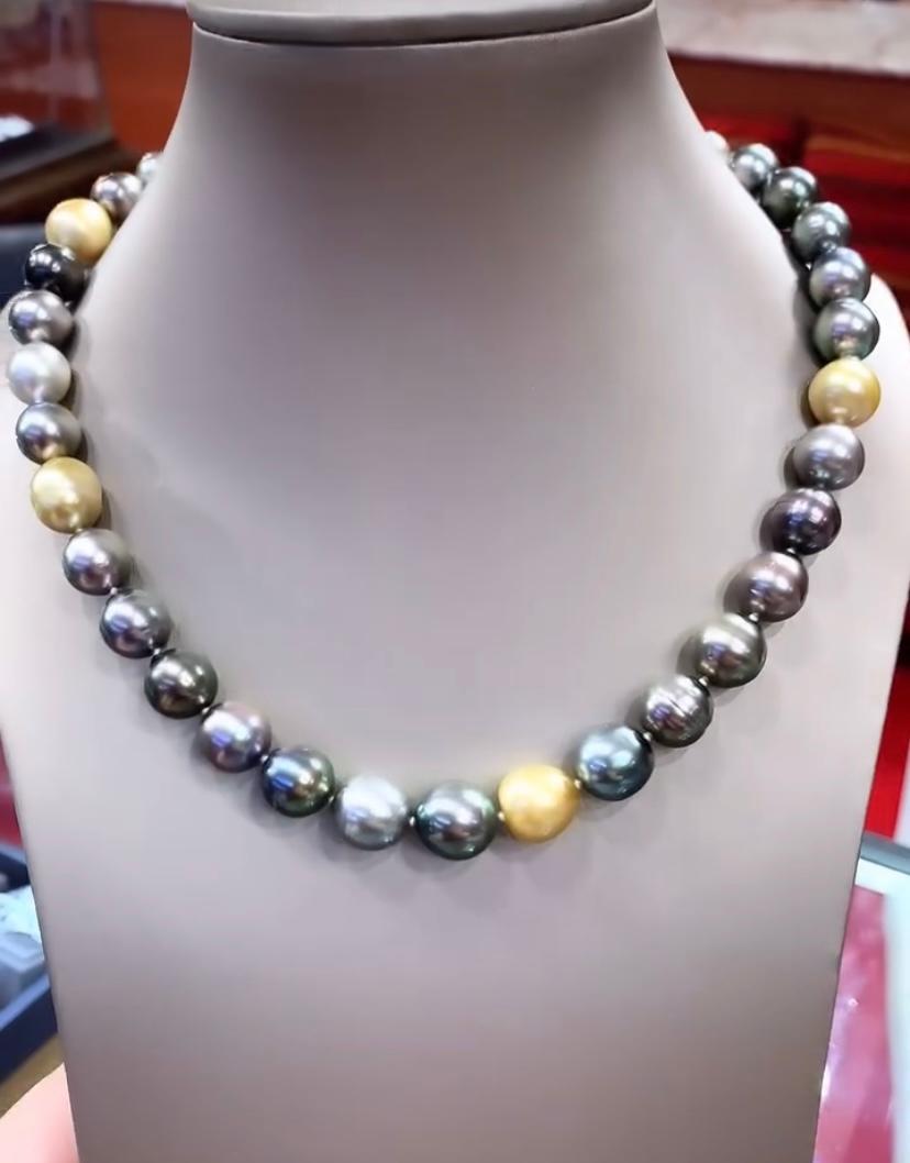 Perle di Tahiti certificate GIT Perle d'oro dei mari del sud  Collana in vendita 4