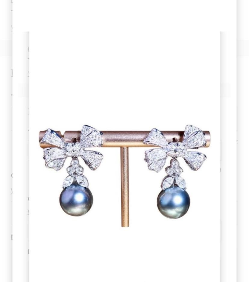 Perles de Thaïlande certifiées GIT  Boucles d'oreilles en or 18K avec 2,48 cts de diamants en vente 3