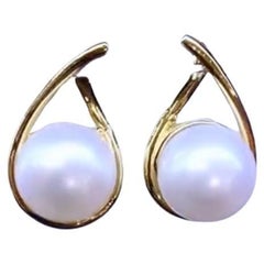 GIT Certified Untreated   South Sea Pearls 18k Gold Earrings