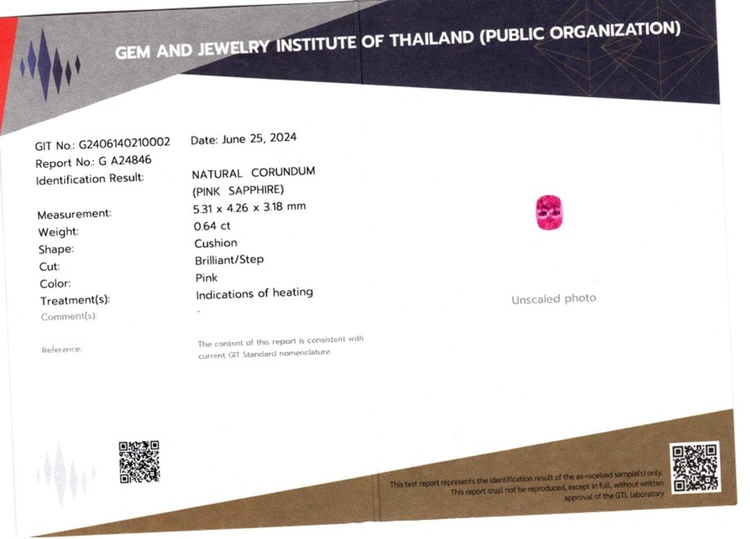GIT & GFCO Certified Ceylon Pink Sapphire Ring For Sale 10