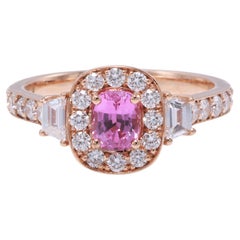 GIT & GFCO Certified Ceylon Pink Sapphire Ring