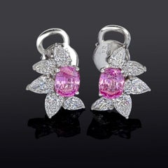 GIT & GFCO Certified Pink Sapphire Earrings