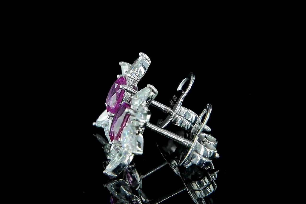 GIT & GFCO Certified Pink Sapphire Earrings In New Condition For Sale In บางรัก, TH