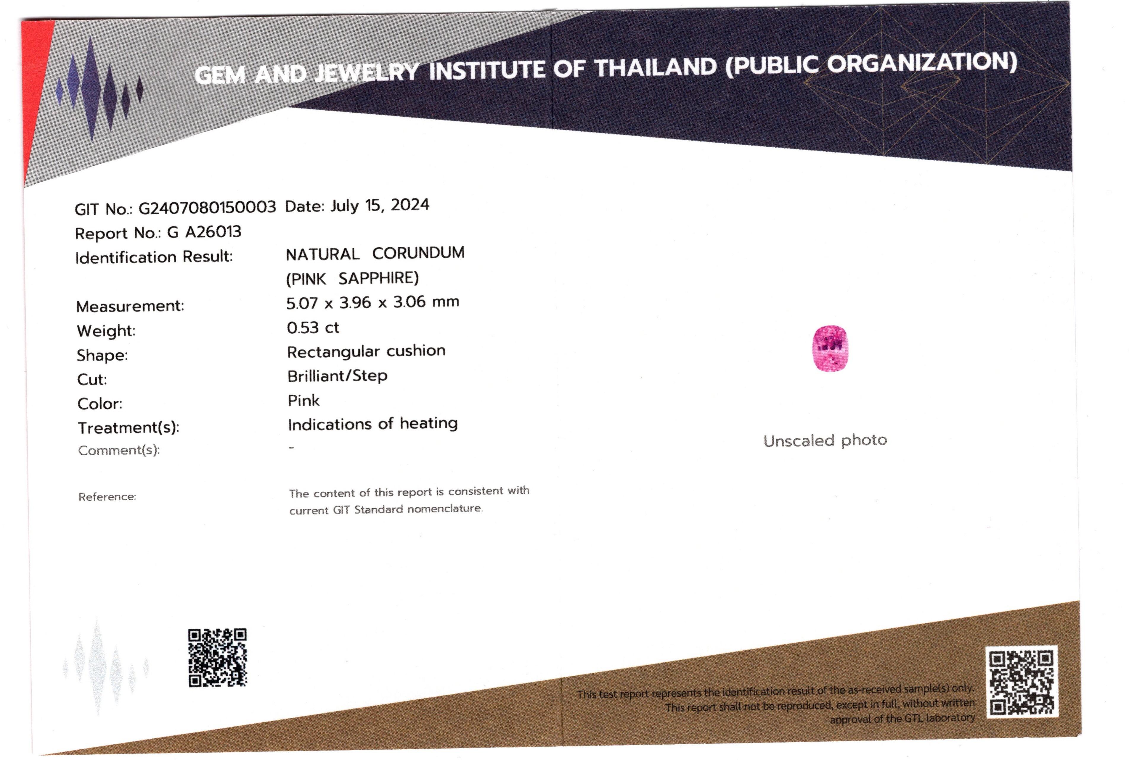 GIT & GFCO Certified Pink Sapphire Ring For Sale 8