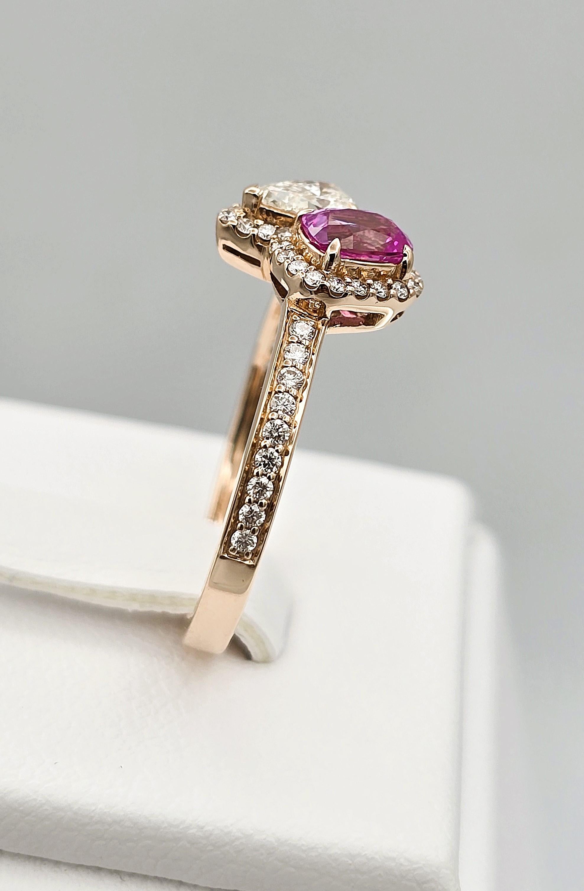 Women's or Men's GIT & GFCO Certified Pink Sapphire Ring For Sale
