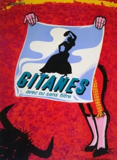 Gitanes - With or Without Filter Original Poster by Yoldjoglou, 1963