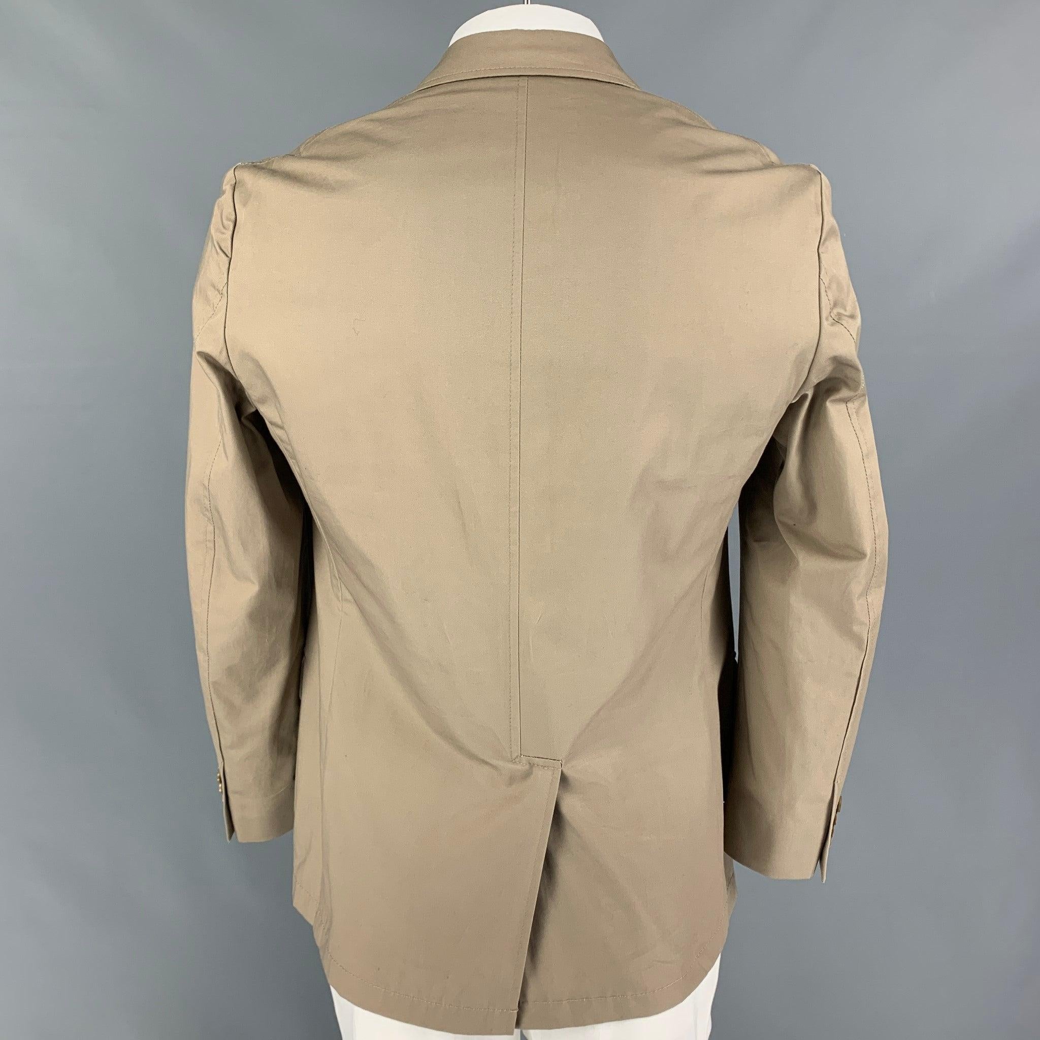 GITMAN BROS for UNIONMADE Size 40 Khaki Cotton Notch Lapel Sport Coat In Good Condition For Sale In San Francisco, CA