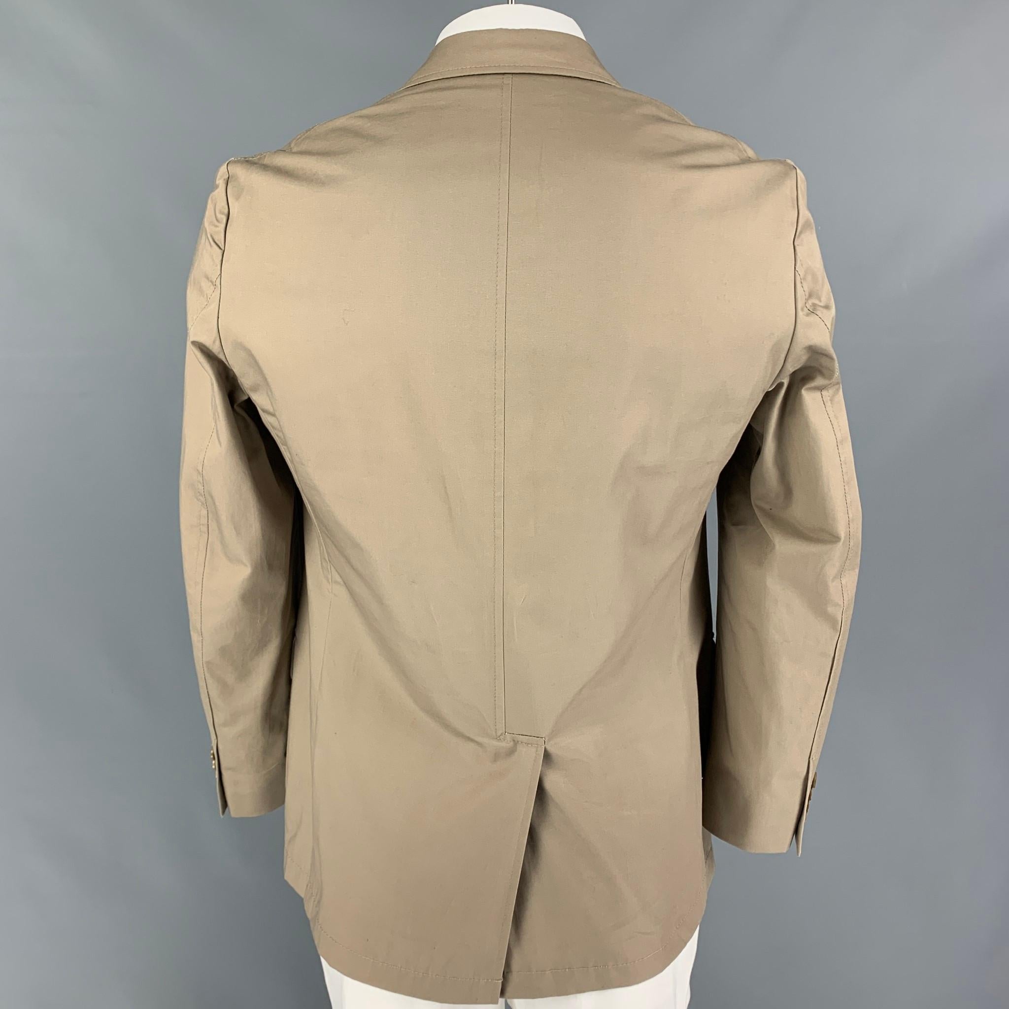 Brown GITMAN BROS for UNIONMADE Size 40 Khaki Cotton Notch Lapel Sport Coat