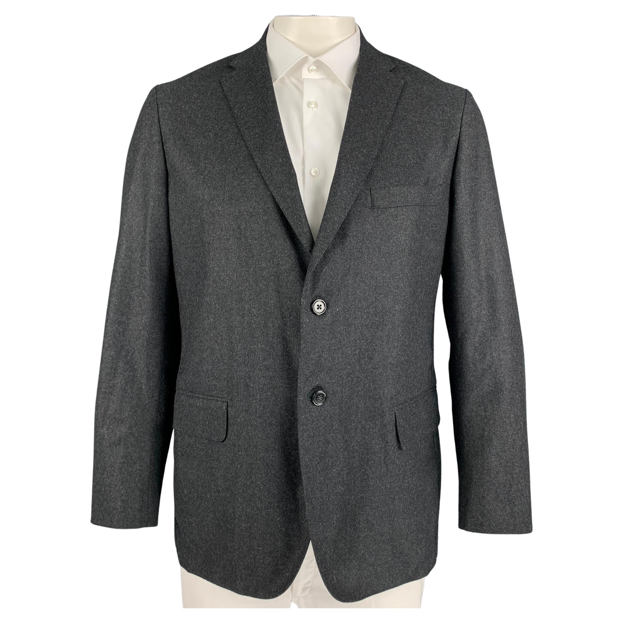 GITMAN BROS for UNIONMADE Size 44 Charcoal Wool Notch Lapel Sport Coat