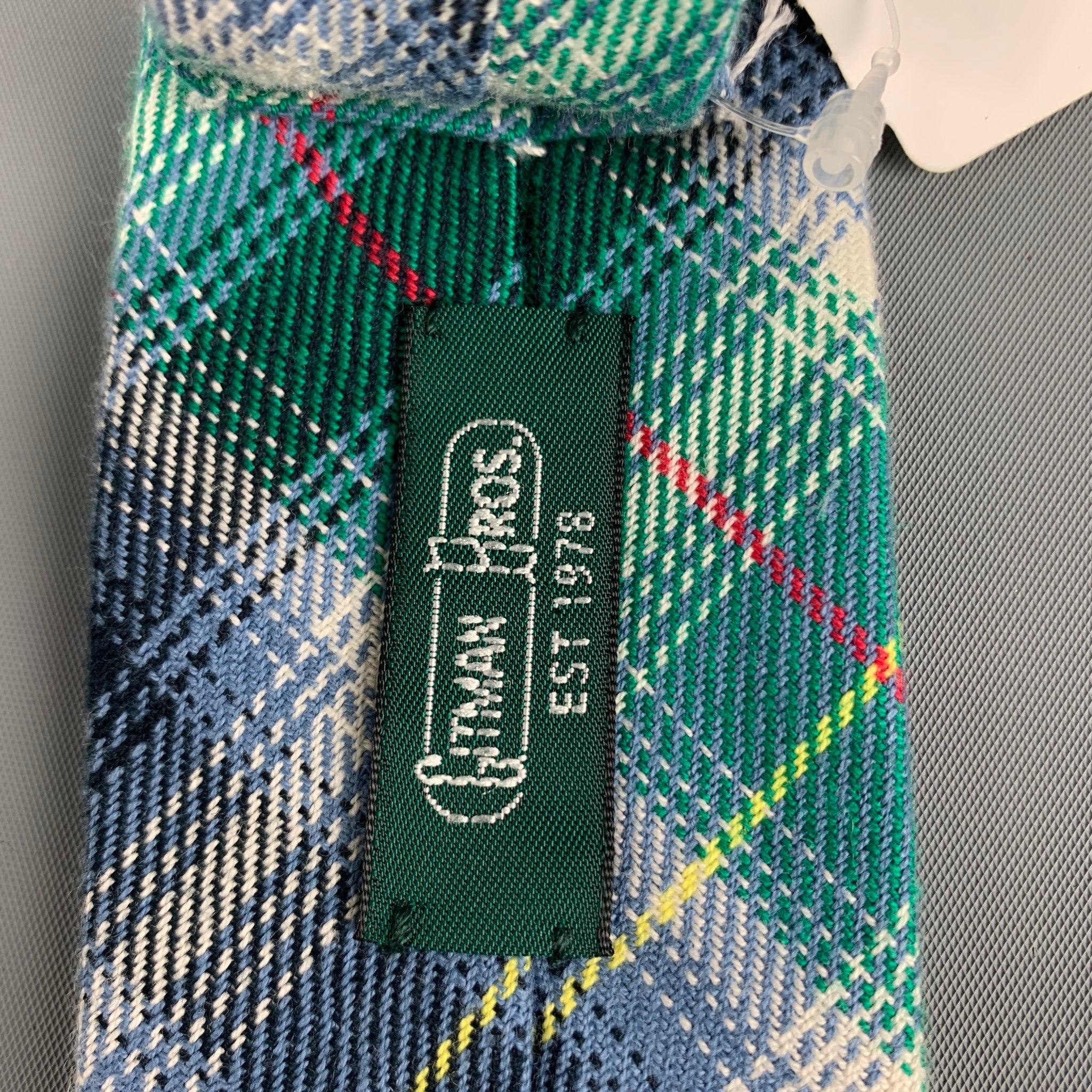 Men's GITMAN BROS Green Plaid Cotton Tie For Sale