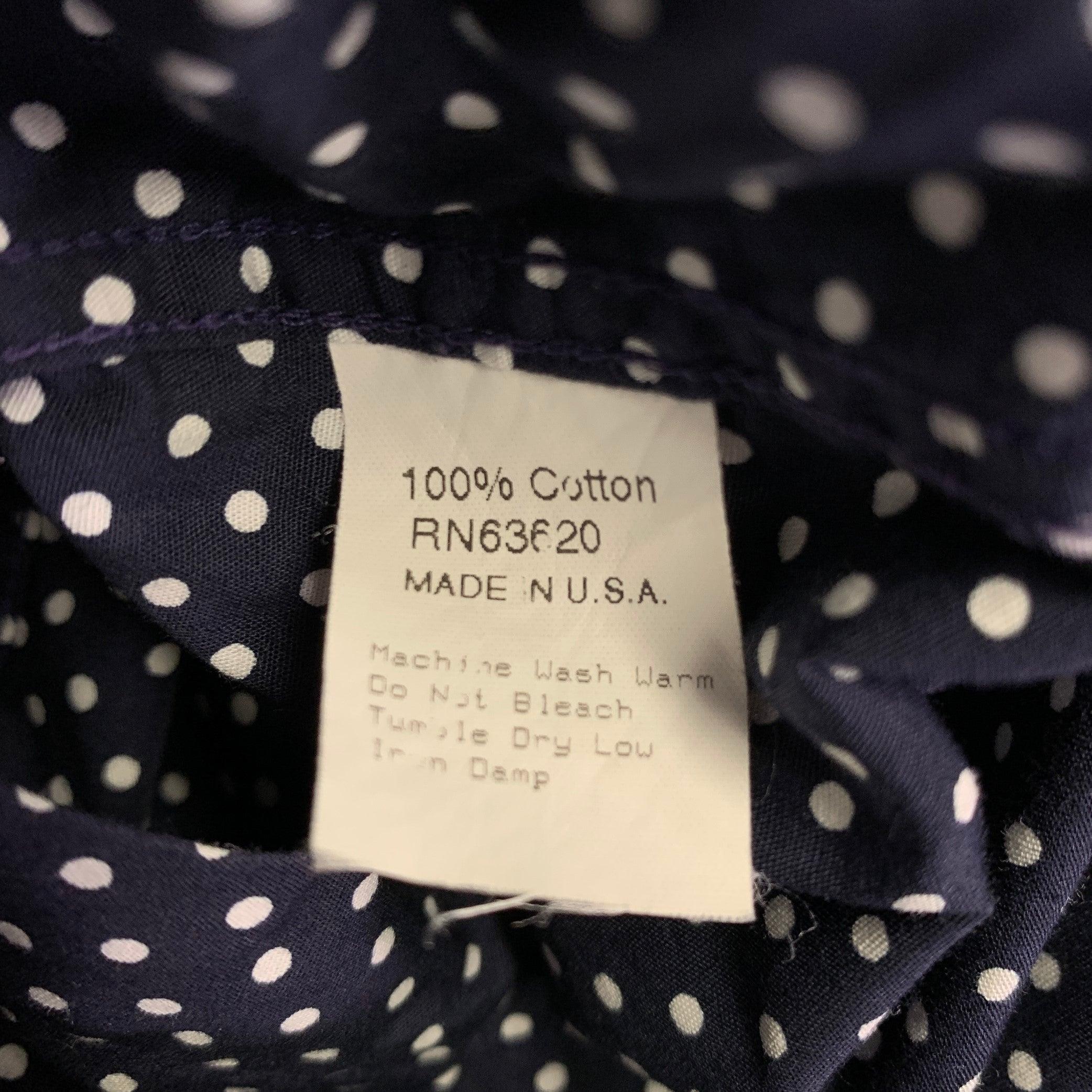 GITMAN BROS Size M Black White Polka Dot Cotton One Pocket Long Sleeve Shirt For Sale 1