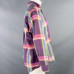 GITMAN BROS Size M Multi Color Madras Plaid Cotton One Pocket Long Sleeve Shirt