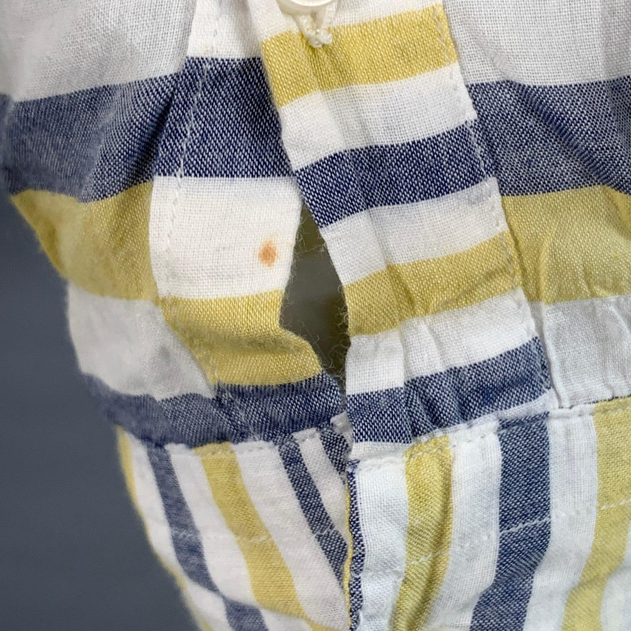 GITMAN BROS VINTAGE Size M White Grey Yellow Plaid One Pocket Long Sleeve Shirt In Good Condition For Sale In San Francisco, CA
