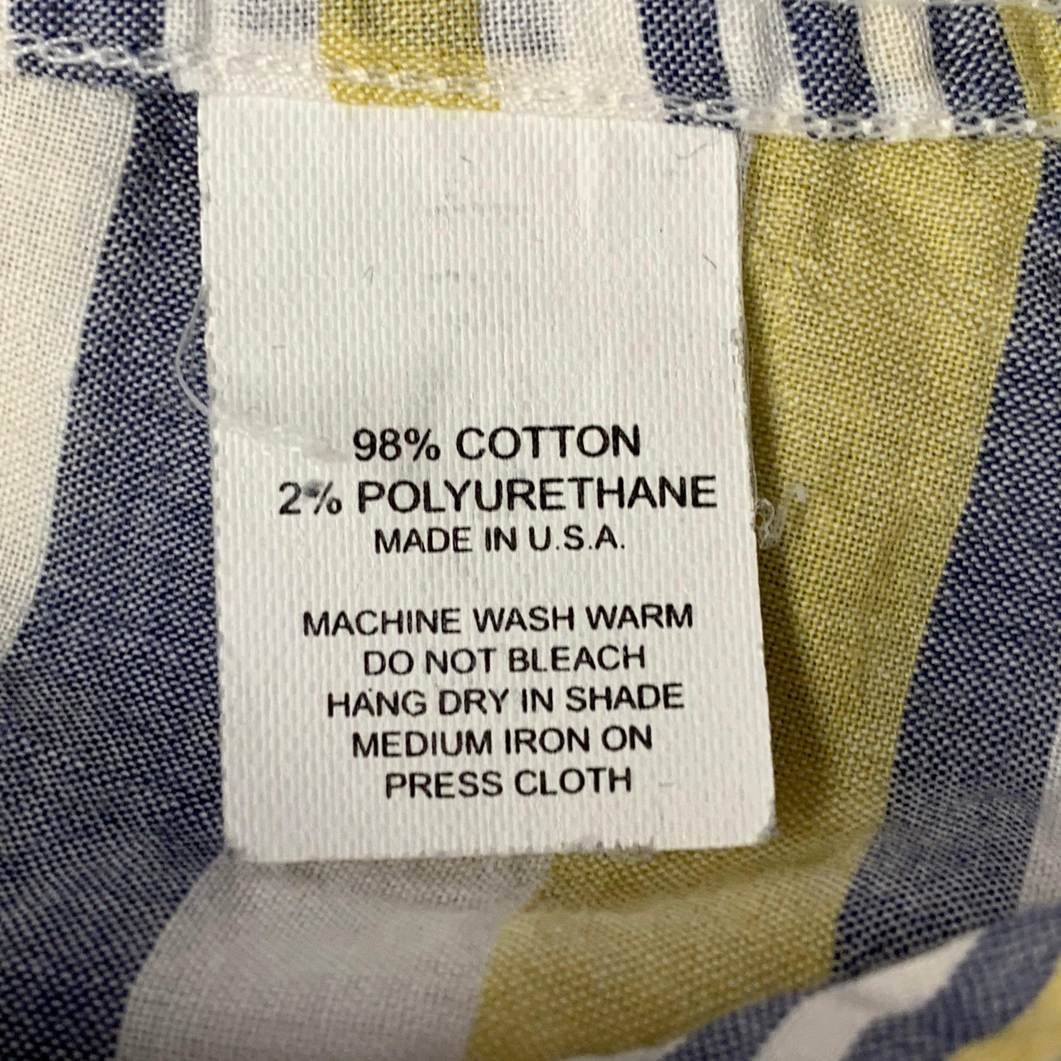GITMAN BROS VINTAGE Size M White Grey Yellow Plaid One Pocket Long Sleeve Shirt For Sale 3