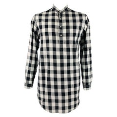 GITMAN VINTAGE Size L Black White Buffalo Plaid Cotton Tunic Long Sleeve Shirt