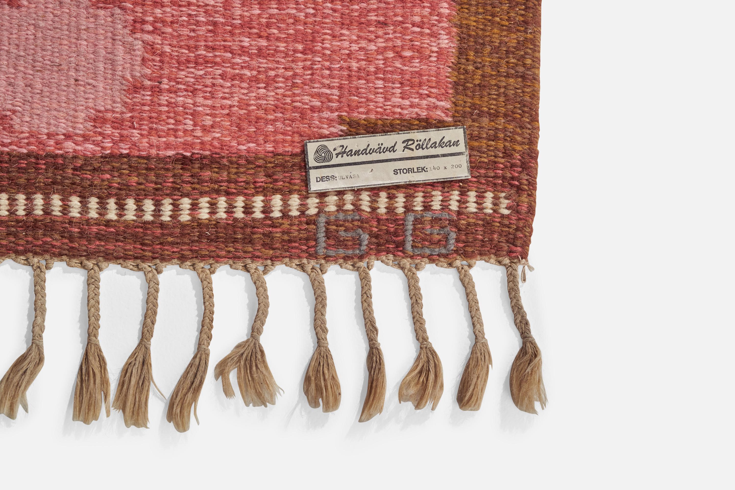 Gitt Grännsjö-Carlsson, tapis, laine, Suède, années 1950 État moyen - En vente à High Point, NC