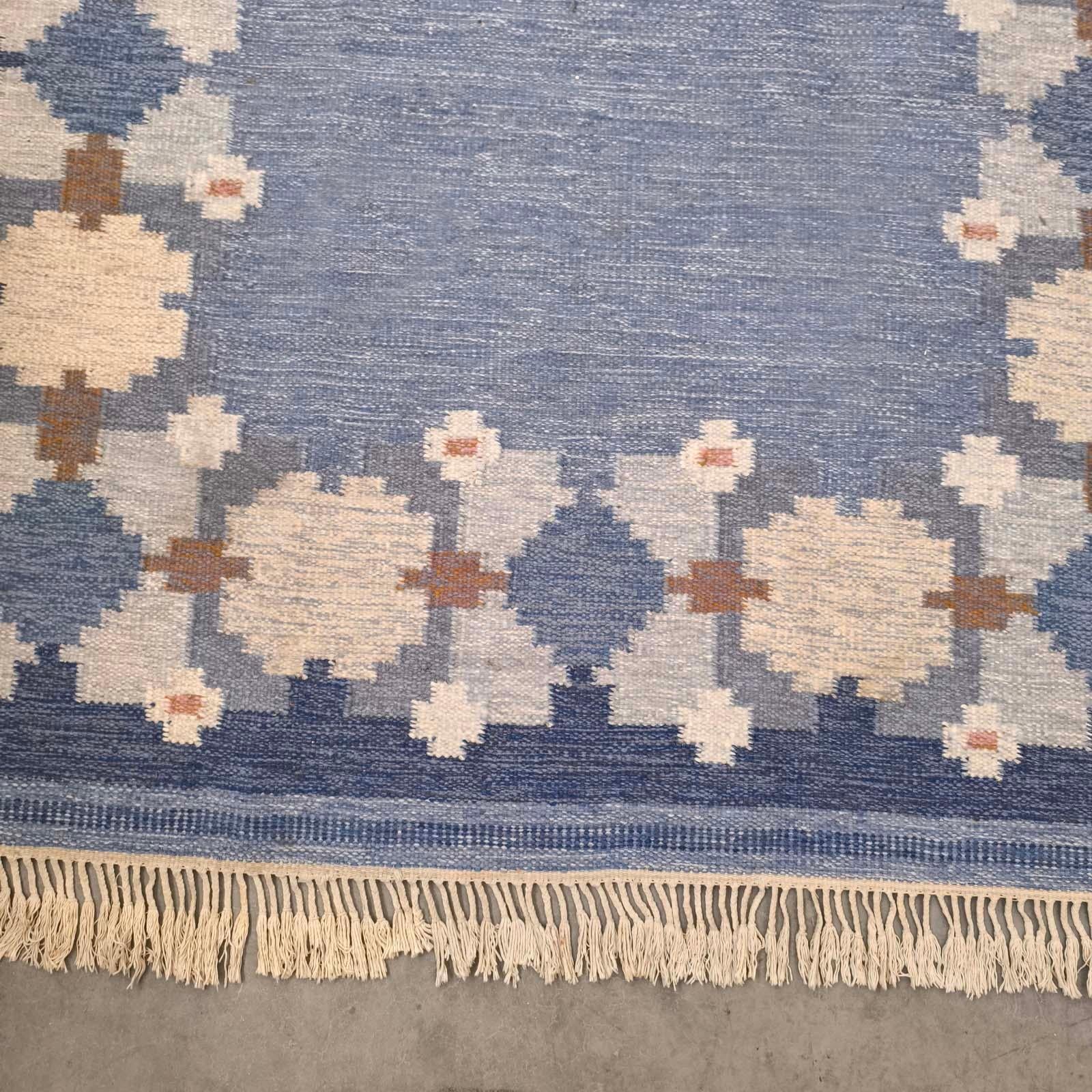 Hand-Woven Gitt Grännsjö-Carlsson, Carpet, Wool, Sweden, 1950s For Sale