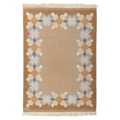 Tapis Kilim Rollakan suédois vintage avec les initiales GG Gitt Grannsjo Carlsson