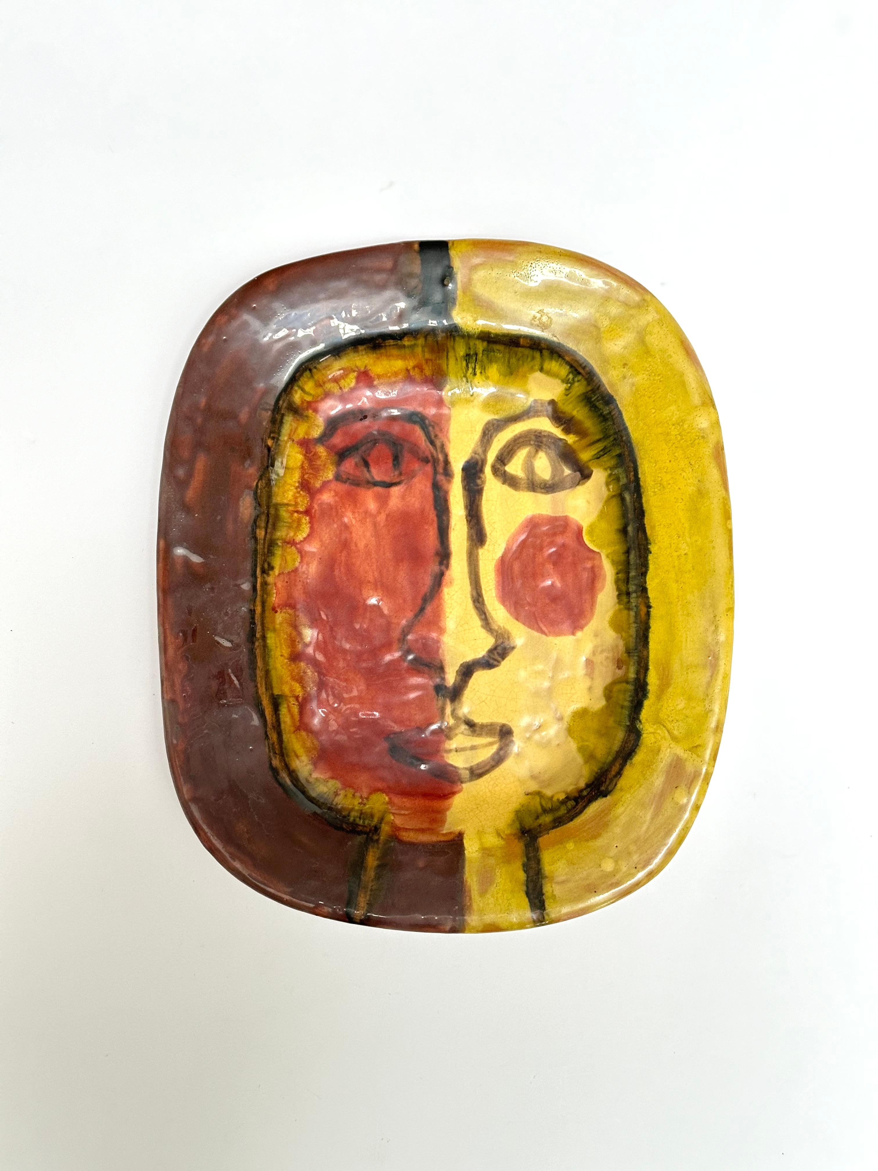 Céramique Gitte Hauptmann, plat décoratif, Aix-en-Provence 1951 en vente