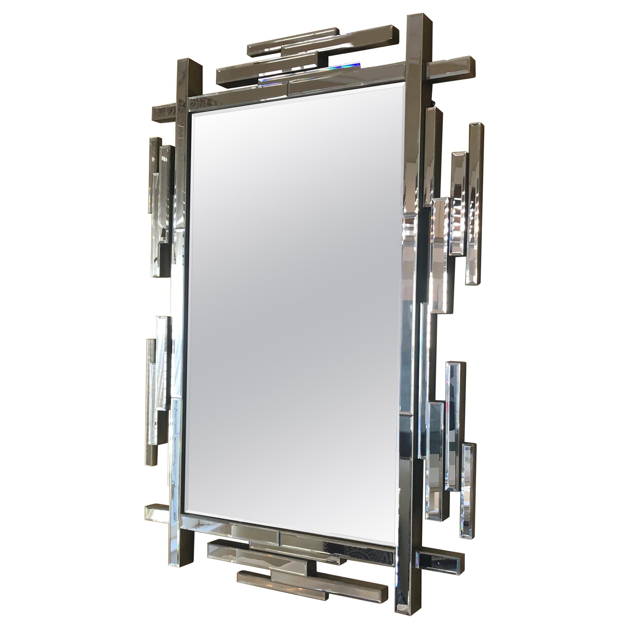 Vintage Geometric Mirror at 1stDibs