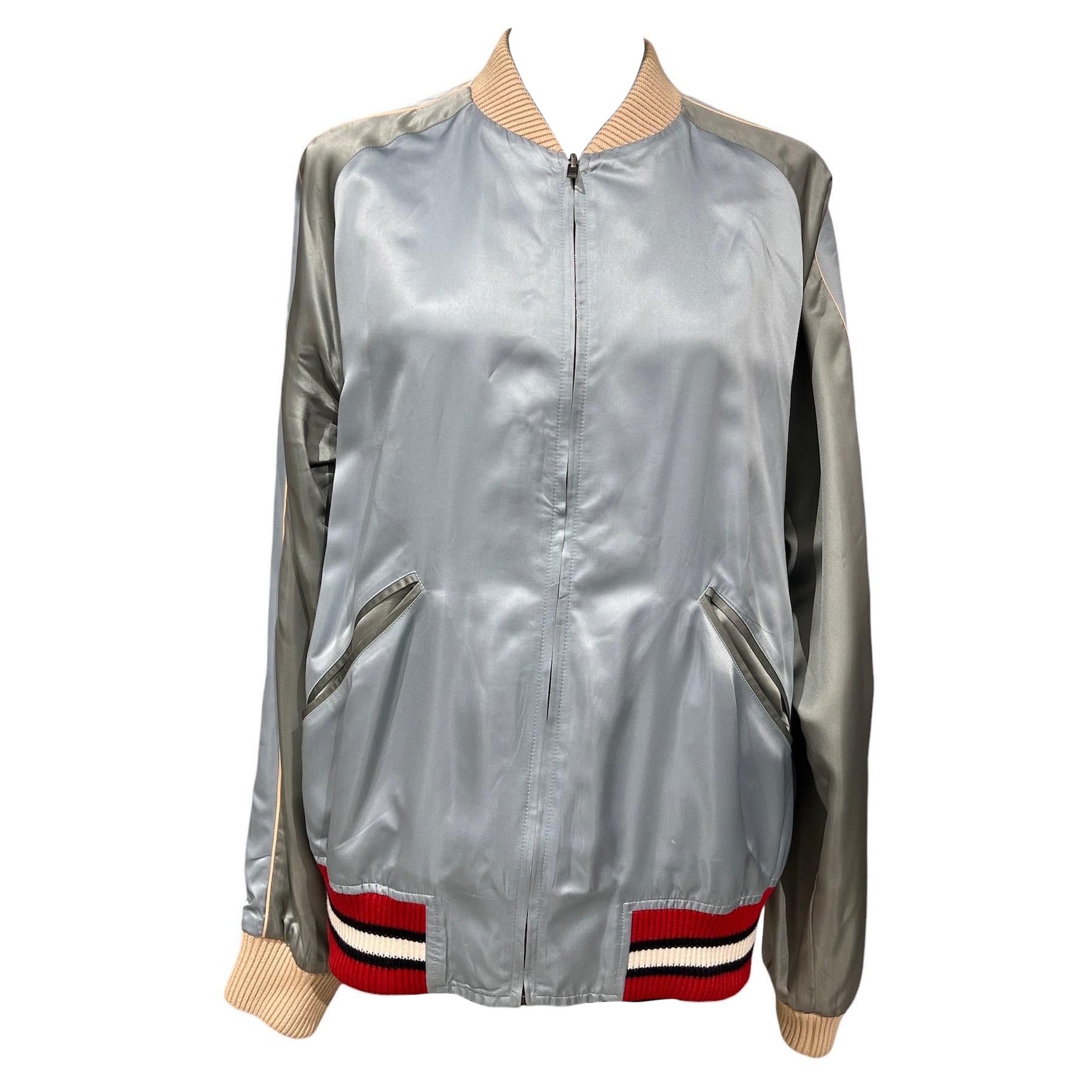Giubbino Gucci College Raso Azzurro