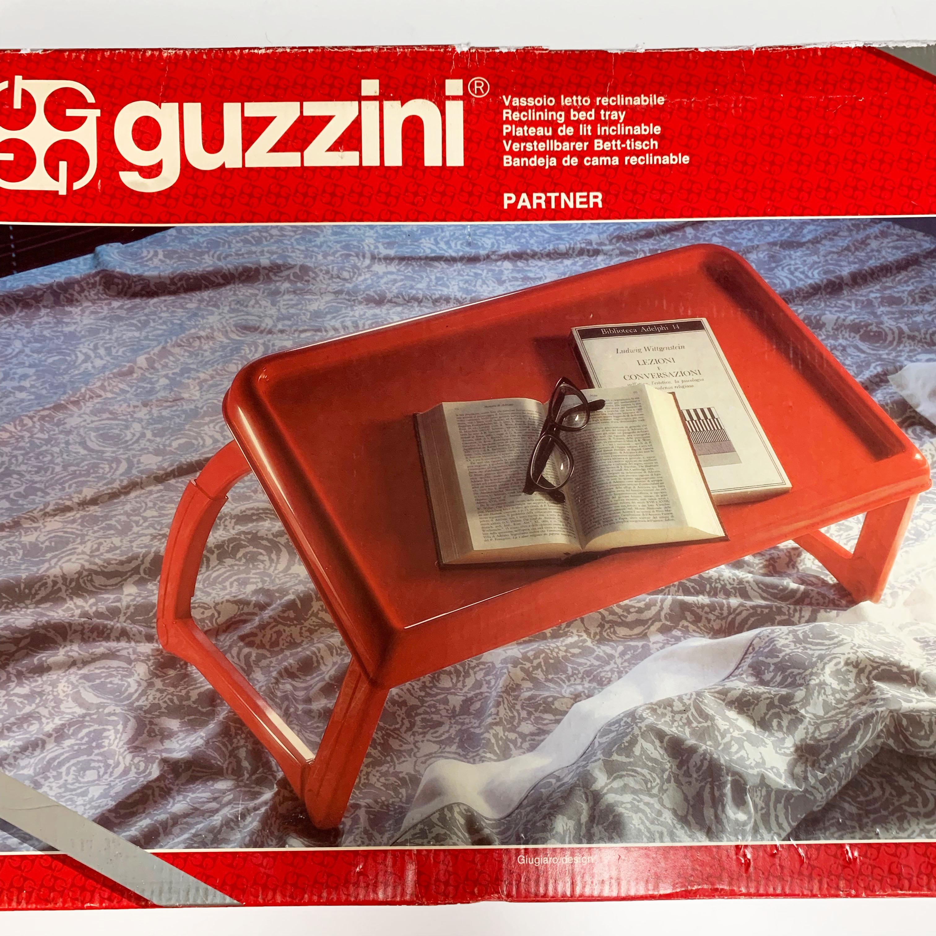 Giugiaro Design for Guzzini, New Reclining Bed Tray White in ABS, Italy, 1980s 9