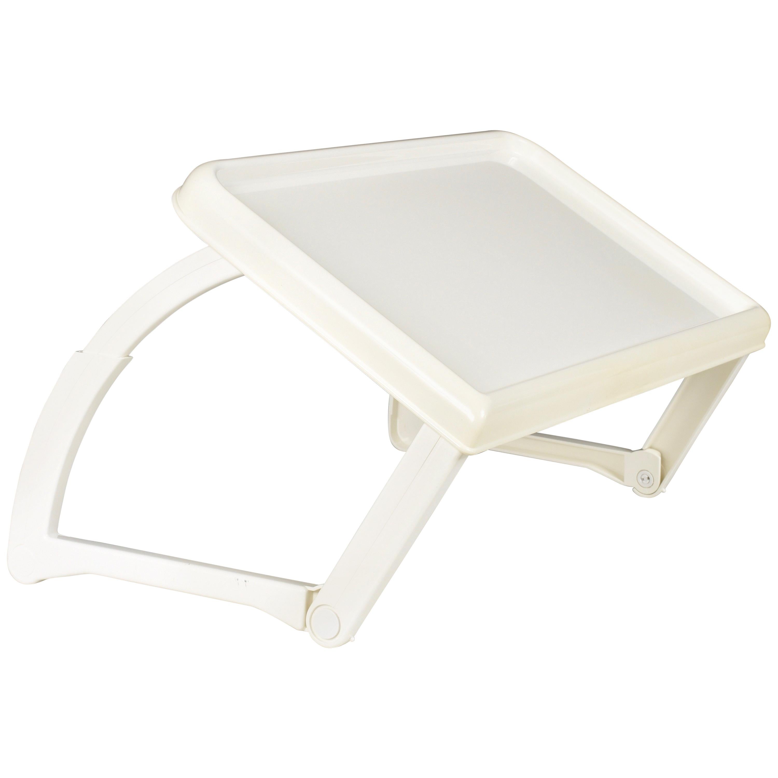 Giugiaro Design for Guzzini, New Reclining Bed Tray White in ABS, Italy, 1980s