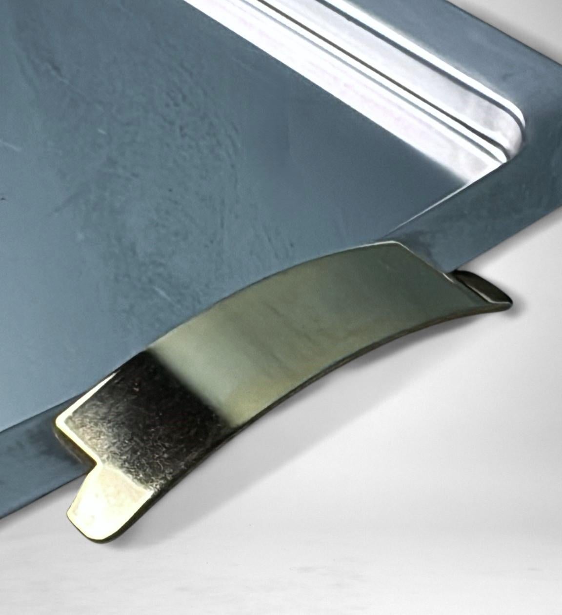 Giugiaro Entwurf  Italienisches Tablett aus poliertem Edelstahl und Messing im Angebot 8