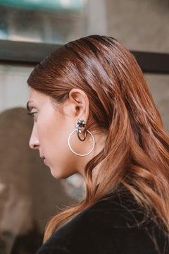 Giulia Barela 24 Karat Gold Hoop Stars Small Earrings