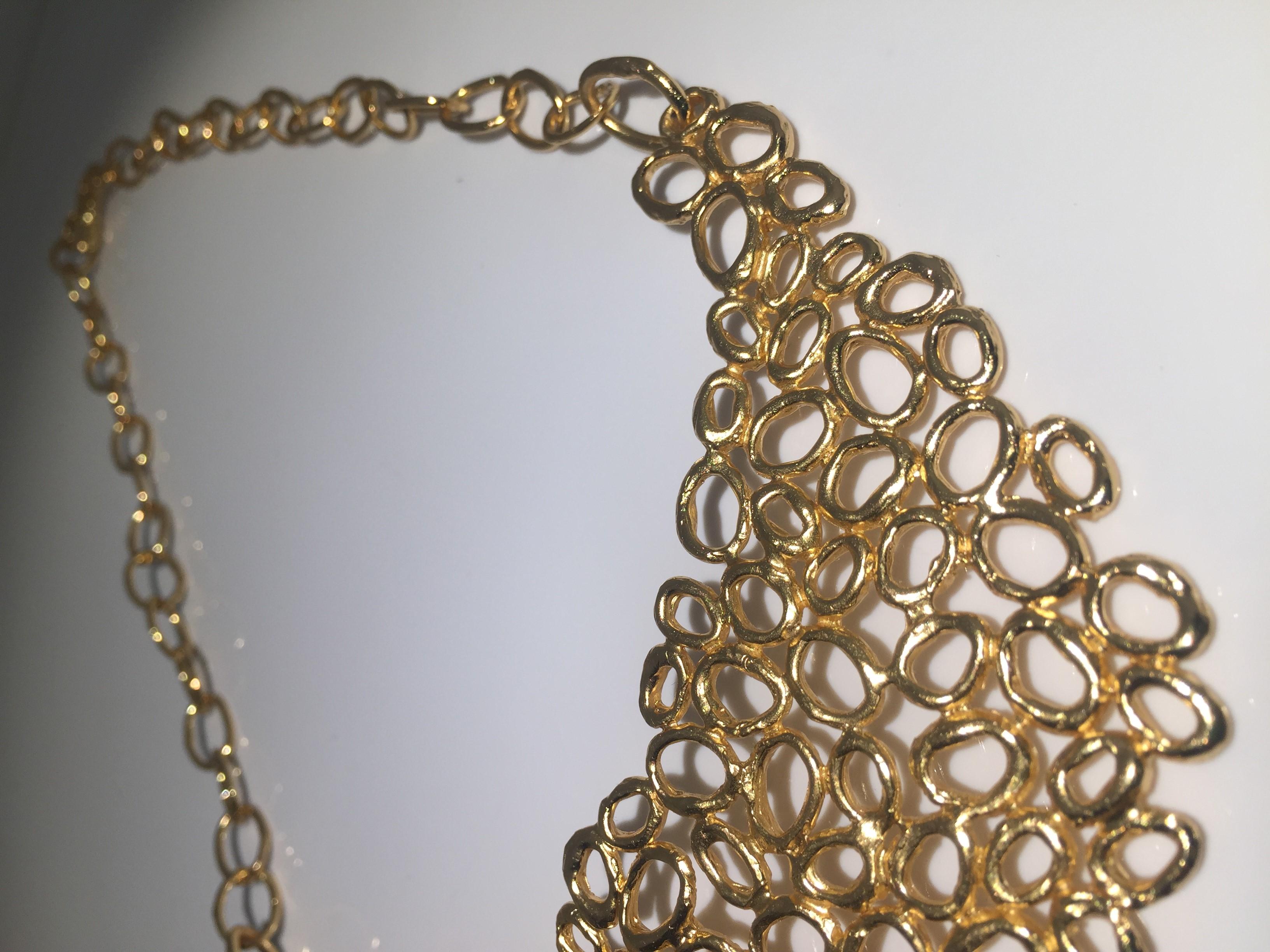 Giulia Barela 24 karat Gold Plated Bronze Air Necklace For Sale 1