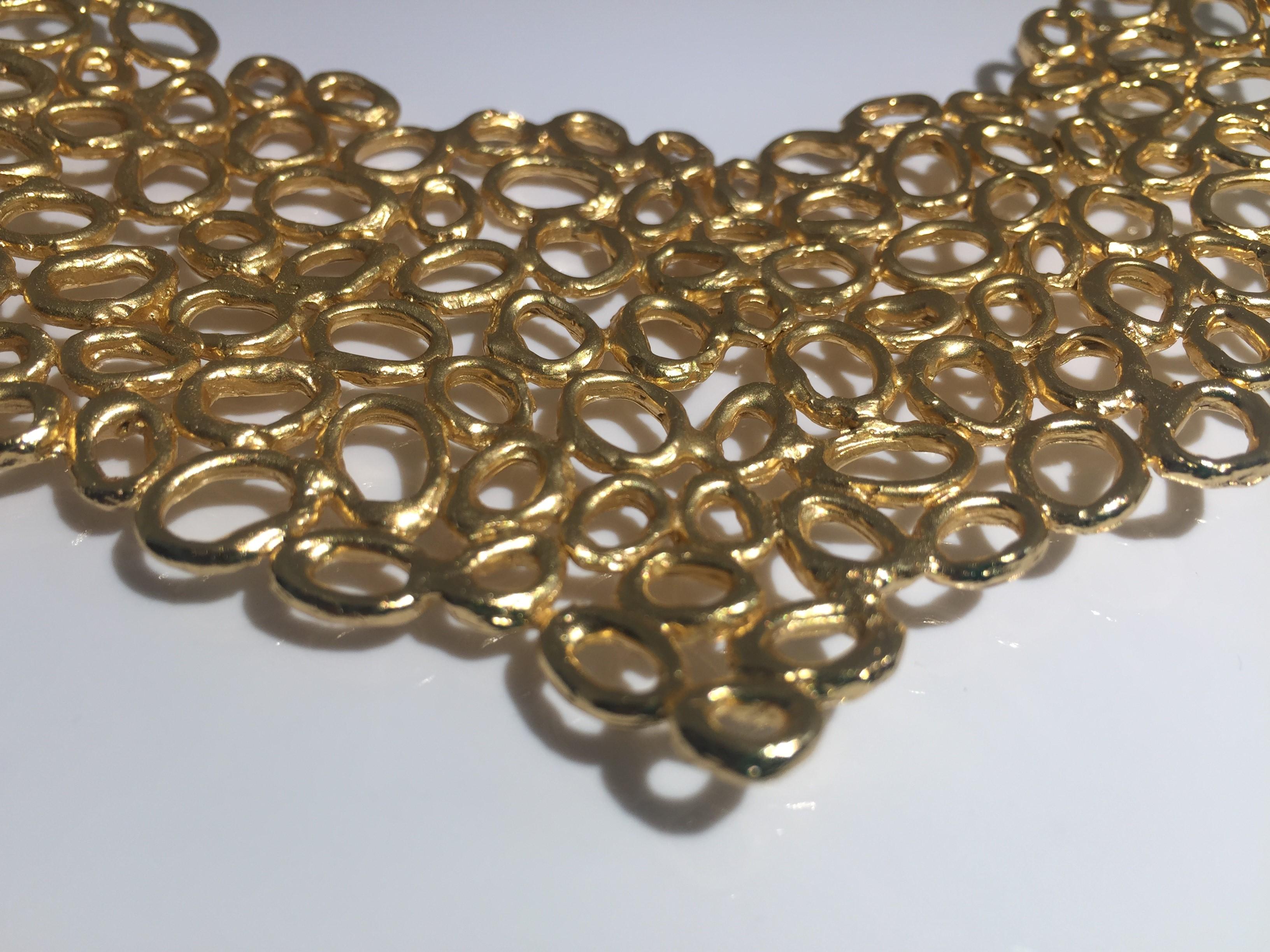 Giulia Barela 24 karat Gold Plated Bronze Air Necklace For Sale 2