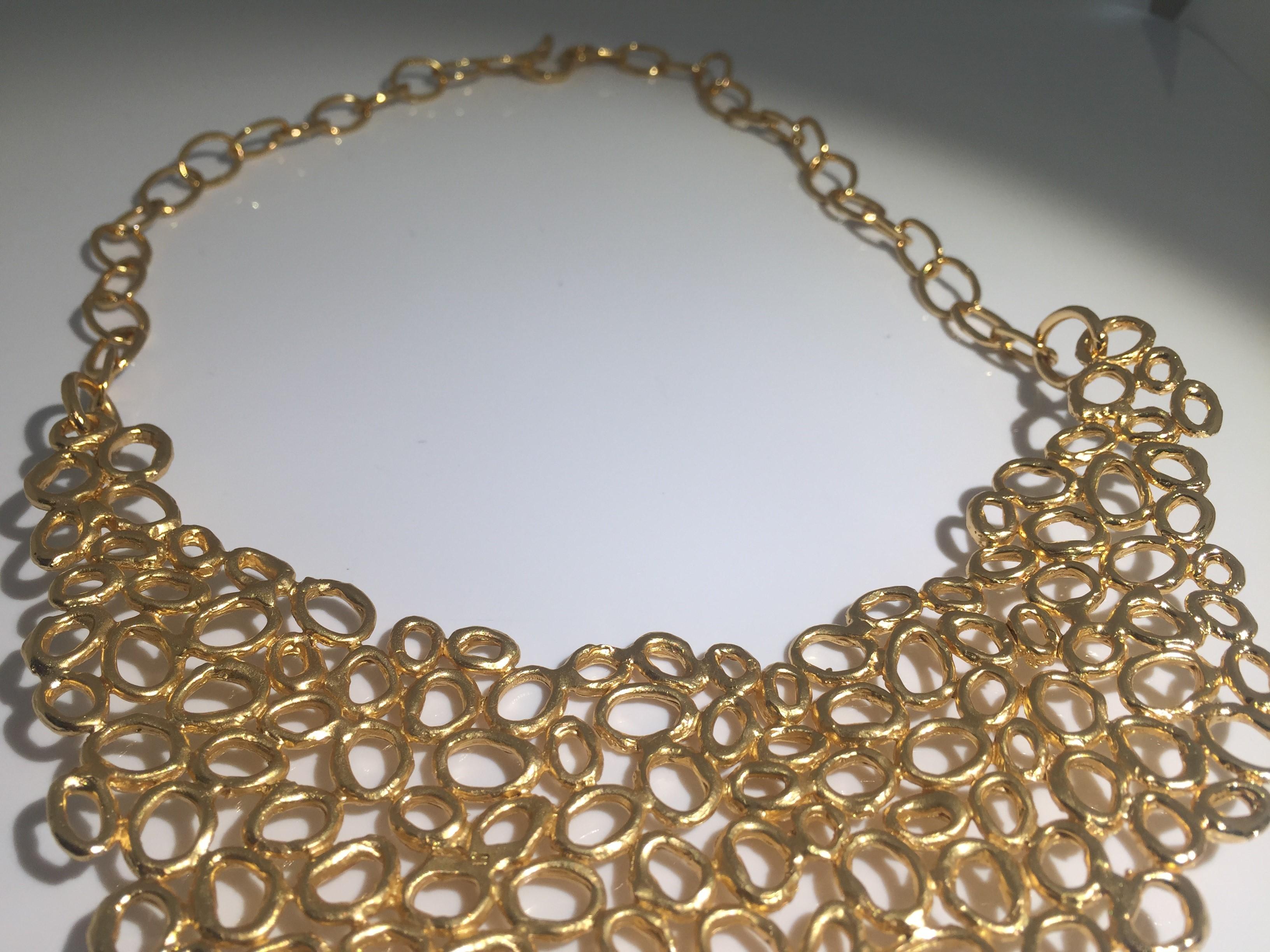 Giulia Barela 24 karat Gold Plated Bronze Air Necklace For Sale 3
