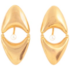 Giulia Barela 24 karat Gold Plated Bronze Brancusi Earrings