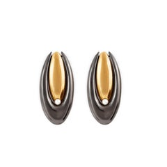 Giulia Barela 24 karat Gold Plated Bronze Double Brancusi Earrings