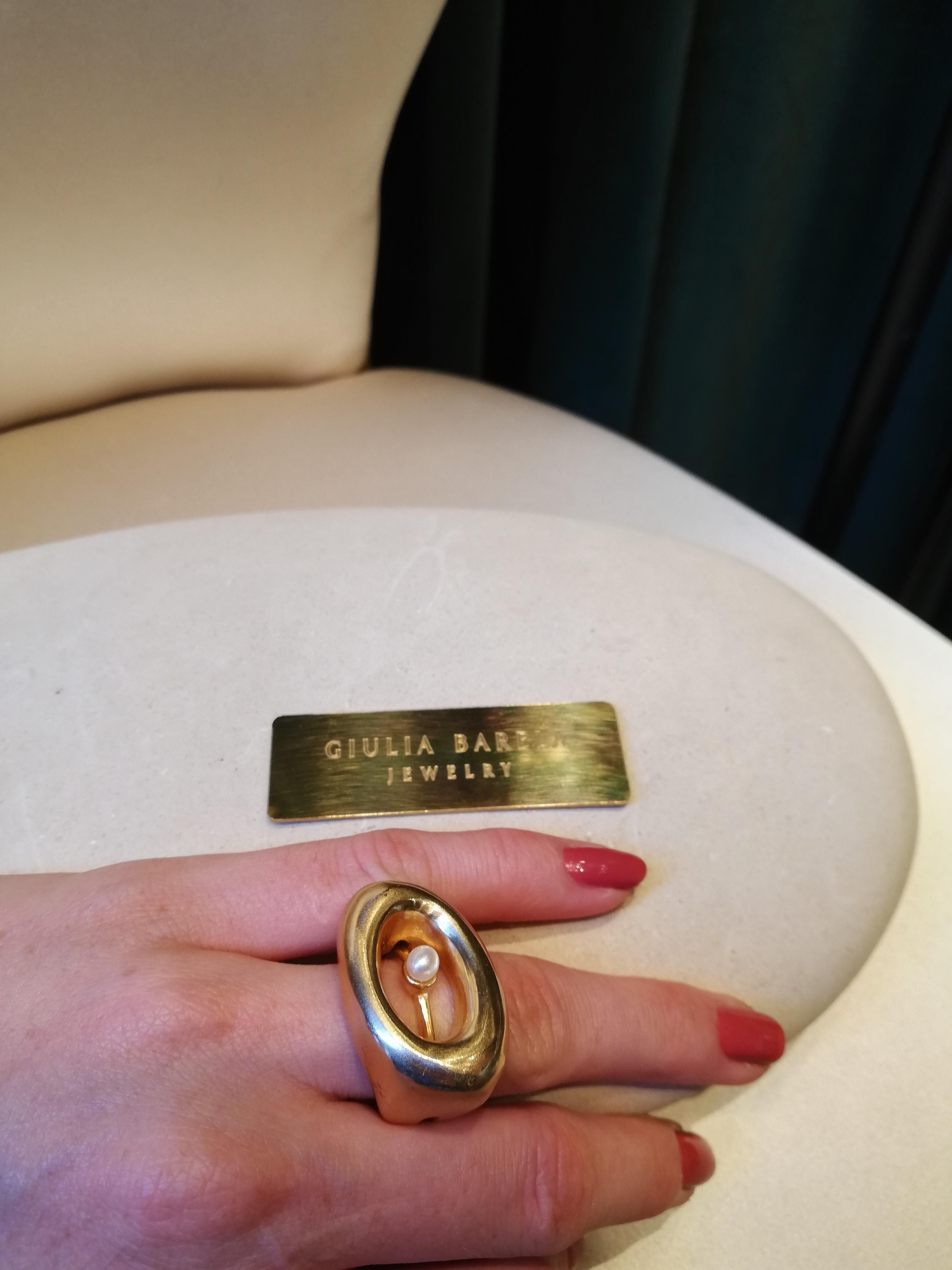Giulia Barela 24 Karat Gold Plated Bronze Double Moore Ring In New Condition For Sale In Rome, IT
