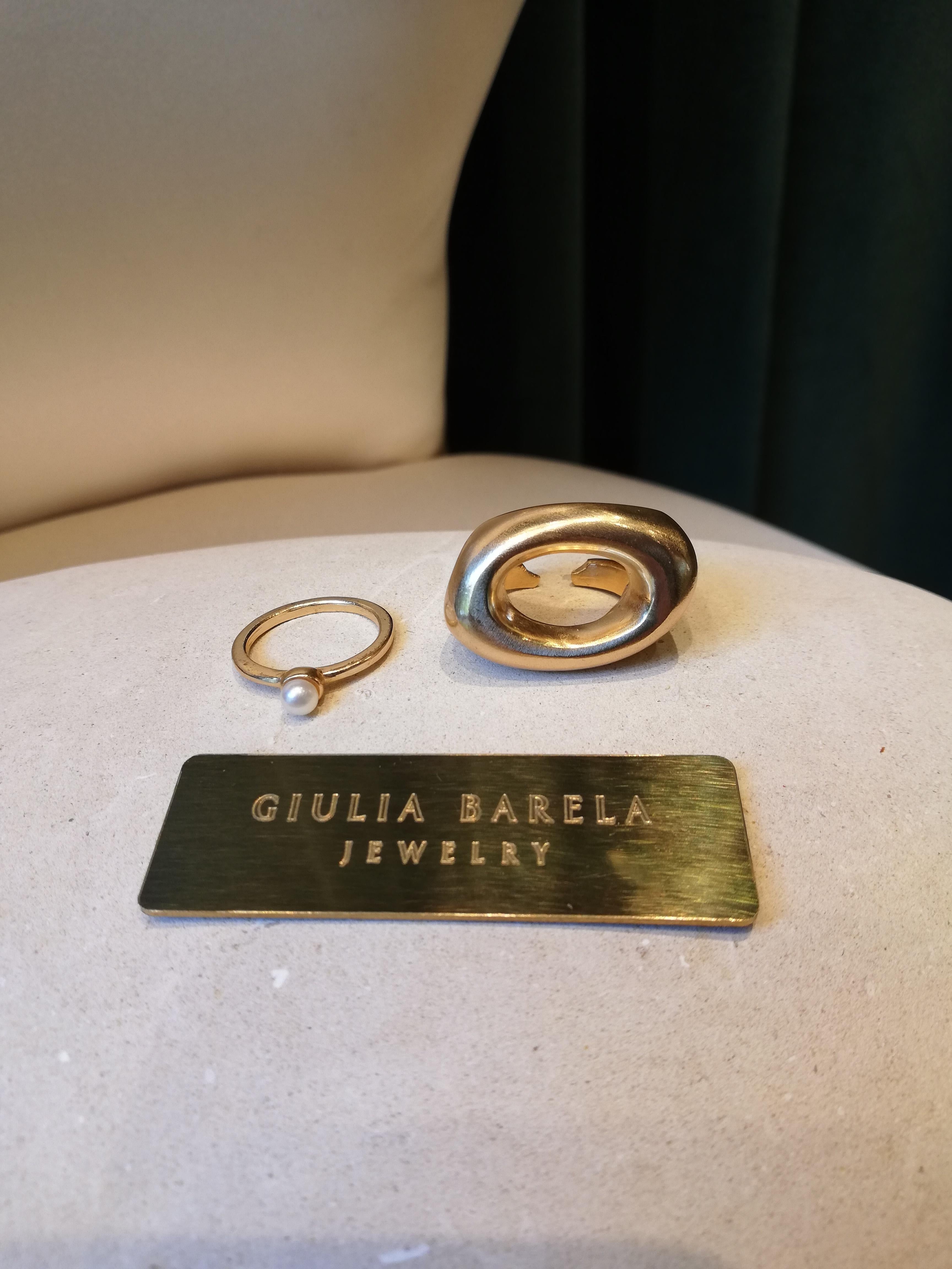 Giulia Barela 24 Karat Gold Plated Bronze Double Moore Ring For Sale 1