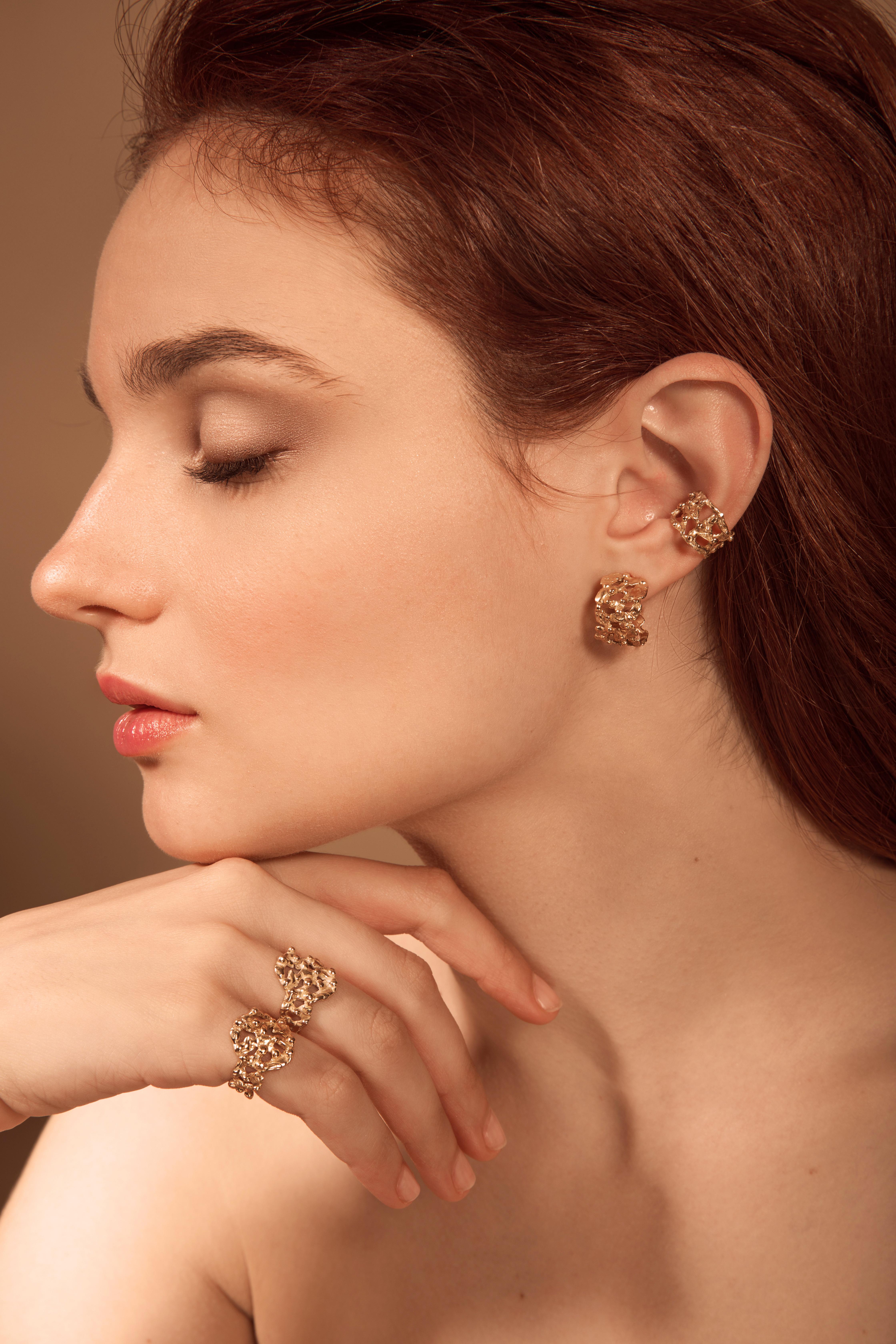 Giulia Barela Jewelry are wearable sculptures. They are limited editions and entirely handmade in Italy by selected goldsmiths in 24kt gold plated bronze and 925 silver, using traditional Italian artisanal techniques.