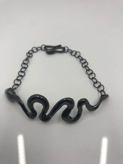 Giulia Barela 925 Silver Black Rhodium Ribbon Bracelet