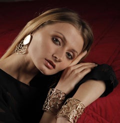 Giulia Barela Africa XL Gold Plated Bronze Earrings
