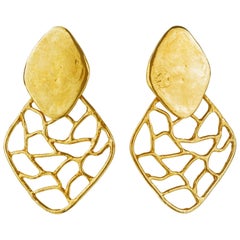 Giulia Barela Africa XL Gold Plated Bronze Earrings Giulia Barela Africa XL Gold Plated Bronze Earrings
